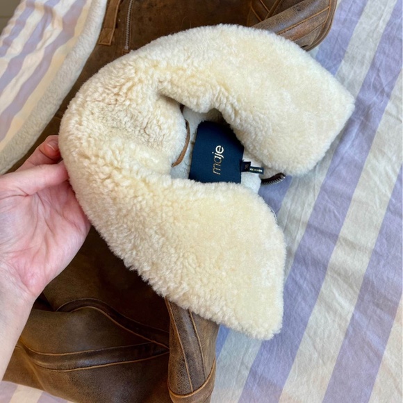 Maje Bartonfinko Shearling Jacket size S - Picture 4 of 10